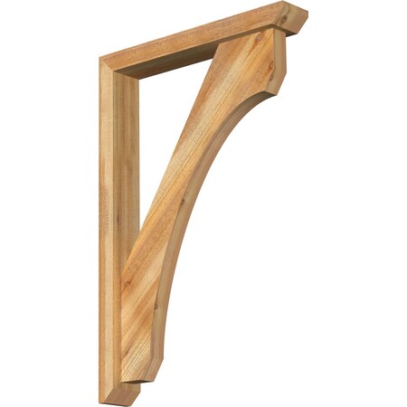Ekena Millwork Legacy Slat Rough Sawn Bracket w/ Offset Brace, Western Red Cedar, 4"W x 24"D x 36"H BKT0402X24X36LEC06RWR